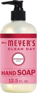 жидкое мыло для рук mrs. meyer's clean day с мятой, без жестокости и биодеградируемое - эфирные масла, 12.5 унции. логотип