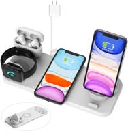 🔌 sowsusui 6-in-1 wireless charger: fast charging station for apple watch, airpods pro, iphone 12 series, se 2020, iphone x/xs/xs max/xr/8/8 plus, iphone 11/11 pro/11 pro max, samsung s20/s10 logo