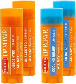 img 4 attached to O'Keeffe's Unscented & Cooling Relief Lip Repair Lip Balm (Pack of 4) - Ultimate Remedy for Dry, Cracked Lips