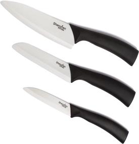 img 3 attached to 🔪 Versatile 3-Piece Ceramic Knife Set by Shenzhen Knives: Chef's, Slicing, and Paring Knives