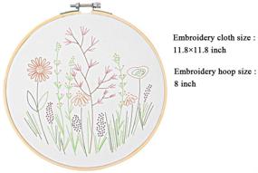 img 3 attached to 🧵 HaiMay 3 Sets Embroidery Starter Kit: Cross Stitch Patterns, Instructions, Floral Patterns, Bamboo Hoops, Color Threads & Tools