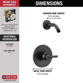 img 2 attached to 🚿 Trinsic 14 Series Single-Function Shower Faucet Trim Kit, Matte Black T14259-BLLHD by Delta Faucet (Shower Head and Valve Sold Separately)