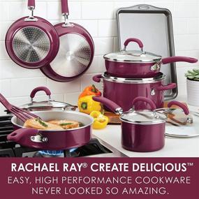 img 3 attached to 🍳 Rachael Ray 13-Piece Nonstick Cookware Set in Burgundy Shimmer - Create Delicious