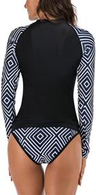 img 1 attached to 🌞 Sun Protection Two Piece Swimsuit with UPF 50+ Long Sleeve Rashguard for Women - Swim Shirt Bathing Suits