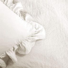 img 1 attached to 🛏️ Lush Decor Reyna Comforter White Ruffled 3 Piece Set: Full Queen with Pillow Shams - Stylish, Cozy, and Elegant Bedding