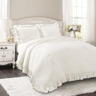 🛏️ lush decor reyna comforter white ruffled 3 piece set: full queen with pillow shams - stylish, cozy, and elegant bedding logo