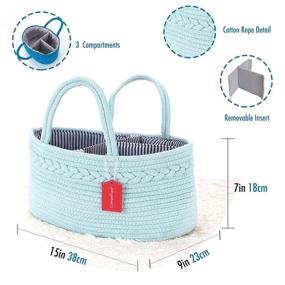 img 3 attached to CottonPops Baby Diaper Caddy Organizer - Nursery Storage Basket for Diapers, Toys, and Car Essentials - Ideal Baby Shower Gift!