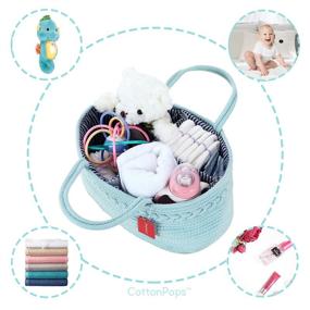 img 2 attached to CottonPops Baby Diaper Caddy Organizer - Nursery Storage Basket for Diapers, Toys, and Car Essentials - Ideal Baby Shower Gift!