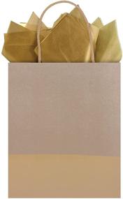 img 1 attached to The Gift Wrap Company Gold Dipped Recycled Kraft Paper Gift Bags, 12-Count