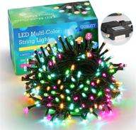 🎄 quntis 66ft 200 led christmas tree lights, multicolored xmas string lights 8 modes - outdoor indoor holiday decoration fairy twinkle lights - plug in for home garden, wedding party, valentine's day logo