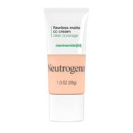 🌼 neutrogena clear full-coverage flawless matte cc color correcting cream - niacinamide (b3) formula, oil/fragrance/paraben & phthalate free: shell shade - 1 fl oz logo