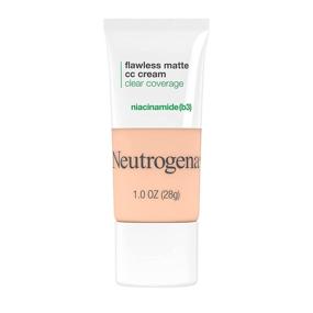 img 4 attached to 🌼 Neutrogena Clear Full-Coverage Flawless Matte CC Color Correcting Cream - Niacinamide (b3) Formula, Oil/Fragrance/Paraben & Phthalate Free: Shell Shade - 1 Fl Oz