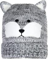 🦊 children's warm winter animal hat with ears - cute woodland critter knit beanie cap logo