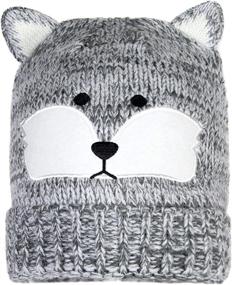 img 1 attached to 🦊 Children's Warm Winter Animal Hat with Ears - Cute Woodland Critter Knit Beanie Cap