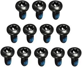 img 4 attached to Stylish Yet Sturdy: 12pcs Stainless Steel T25 Disc Brake Rotor Bolts for Mountain Bikes - Black Set