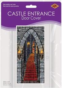 img 2 attached to 🏰 Medieval Theme Halloween Party Supplies: Beistle Castle Entrance Door Cover - Indoor/Outdoor Plastic Décor, 30"x 5', Multicolored