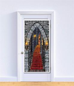 img 1 attached to 🏰 Medieval Theme Halloween Party Supplies: Beistle Castle Entrance Door Cover - Indoor/Outdoor Plastic Décor, 30"x 5', Multicolored