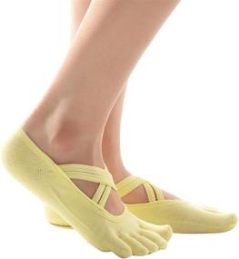 img 4 attached to 🧦 R.PRINCE Women's Toe Yoga Socks with Grips - Non Slip Pilates Socks for Barre, Ballet, Fitness