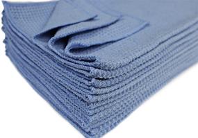 img 3 attached to 🧽 Nouvelle Legende Microfiber Waffle Weave Kitchen Towels: Super Absorbent Cleaning Cloths for Dish Drying, Counters, Glass, Furniture – 12-pack, Blue (16 x 16 inches)