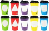 ☕️ youngever 70 sets hot coffee cups: durable 12 ounce disposable cups with travel lids, perfect for to-go, office & party use logo