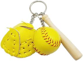 img 4 attached to Softball Keychain Backpack Accessories Keychains