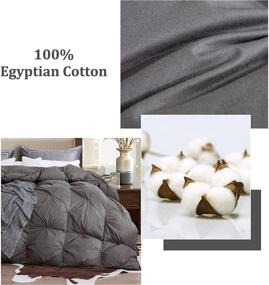 img 2 attached to 🛌 Pinch Pleat Grey King Size Duvet Insert - 100% Egyptian Cotton Cover, 1200 Thread Count - 750+ Fill Power - All Seasons Cozy & Warm Comforter King-106x90Inches - Premium Pebed Goose Down