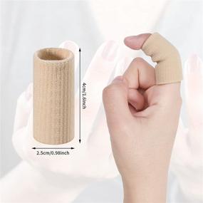 img 3 attached to 🖐️ Arthritis Support Finger Sleeves and Straps – 30 Piece Finger Sleeve Protectors, Thumb Finger Splint Brace with Elastic Finger Support for Relieving Sports-Related Finger Pain