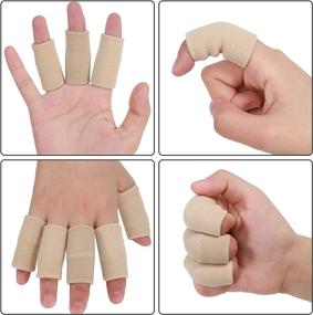 img 1 attached to 🖐️ Arthritis Support Finger Sleeves and Straps – 30 Piece Finger Sleeve Protectors, Thumb Finger Splint Brace with Elastic Finger Support for Relieving Sports-Related Finger Pain