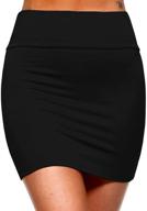 👗 stylish women's rayon stretch bodycon mini pencil skirt - perfect for casual & trendy outfits logo