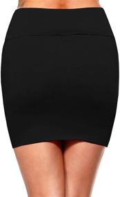 img 3 attached to 👗 Stylish Women's Rayon Stretch Bodycon Mini Pencil Skirt - Perfect for Casual & Trendy Outfits