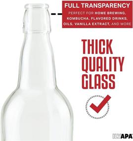 img 2 attached to 🍾 16oz Clear Swing Top Glass Bottles for Home Brewing - Carbonated Drinks, Kombucha, Kefir, Soda, Juice, Fermentation - 12 Pack Glass Bottles with Airtight Rubber Seal Flip Caps