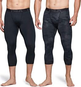 img 2 attached to 🏃 Performance-Driven TSLA Compression Running Leggings for Men: Enhance Your Active Lifestyle
