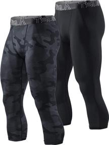 img 4 attached to 🏃 Performance-Driven TSLA Compression Running Leggings for Men: Enhance Your Active Lifestyle