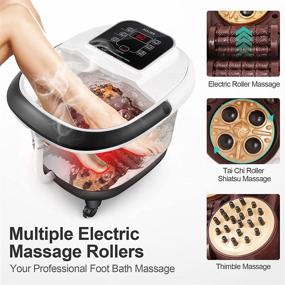 img 2 attached to 🦶 Ultimate Stress Relief Foot Spa Massager with Heat Bubbles, Tai Chi and Maize Rollers, Infrared Light, Timer and Temp Adjustable Pedicure Soak Tub