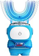 синяя ультразвуковая детская электрическая зубная щетка - megadream u shape, 360° очистка, шесть умных режимов, водонепроницаемая ipx7, заряжаемая - детская электрическая зубная щетка (возраст 2-7 лет) логотип