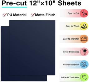 img 2 attached to Blue HTV Heat Transfer Vinyl Bundle: 13 Pack 12&#34