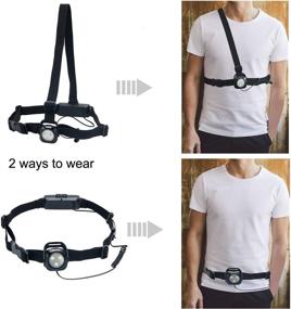 img 3 attached to 🏃 Suptig Running Light Chest Belt, Camping Hiking Jogging Walking Outdoor Adventure IP64 Waterproof, Built-in 2600mAh Rechargeable Lithium Battery (Black)