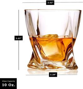 img 2 attached to 🥃 Premium Crystal Whiskey Glasses - Set of 6 Old Fashioned Rock Glass for Scotch, Bourbon, and Spirits - 10 Ounce Liqueur Tumbler Collection