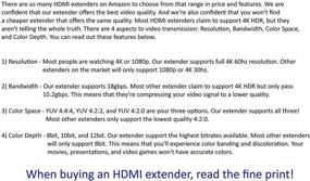 img 3 attached to 🔌 Комплект HDMI-продлителя Ultra Long Range на 100 м с использованием одного кабеля CAT5e/CAT6/CAT7: 500 футов Dolby Vision 4K HDR HDBaseT 18Gbps, 2.0b с 4K @ 60Гц YUV 4:4:4, HDR10, некомпрессируемый приемник с ИК-пультом, RS232, HDCP2.2: совместим с CONTROL4 и Savant