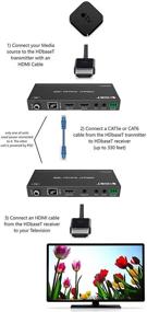 img 2 attached to 🔌 Комплект HDMI-продлителя Ultra Long Range на 100 м с использованием одного кабеля CAT5e/CAT6/CAT7: 500 футов Dolby Vision 4K HDR HDBaseT 18Gbps, 2.0b с 4K @ 60Гц YUV 4:4:4, HDR10, некомпрессируемый приемник с ИК-пультом, RS232, HDCP2.2: совместим с CONTROL4 и Savant