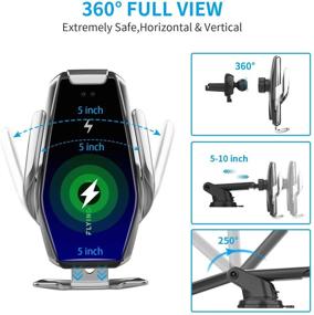 img 3 attached to 📱 Yianerm Auto-Clamping 2 in 1 Wireless Car Charger Mount - Fast Qi Charging, 15W/10W/7.5W Inductive Air Vent/Dashboard Phone Holder for iPhone 8/8P/X Samsung Galaxy S9+/S8+/S7