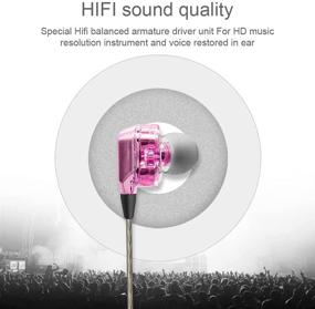 img 3 attached to 🎧 LTXHorde Rose Gold Dual Driver Headphones with Mic - In-Ear Earbuds Stereo Headset, Double Dynamic Units, Hybrid Design for Deep Bass