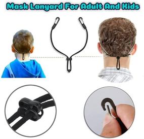 img 1 attached to 👁️ Black Mask Extender Lanyard Hooks – Anti-Tightening, Comfortable Ear Strap Extension (4 PCS)