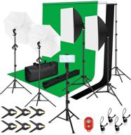 📸 gloshooting photography lighting kit: 8.5 x 10ft backdrop support system with softbox lights – perfect for studio photography, recording, and product photoshoots logo