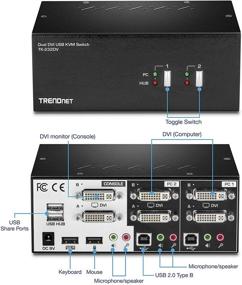 img 3 attached to TRENDnet Двухмониторный DVI KVM переключатель с аудио, USB 2.0 концентратором - 2-портовый, цифровые разрешения до 1920 x 1200, аналоговые разрешения до 2048 x 1536 - TK-232DV