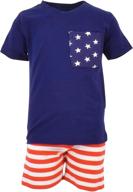 unique baby patriotic 2 piece summer boys' clothing logo