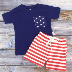 img 1 attached to Unique Baby Patriotic 2 Piece Summer Boys' Clothing