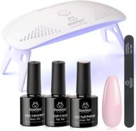 💅 beetles nude pink gel nail polish kit: uv led light, base gel top coat starter set – soak off popular nude pink polish set with nail lamp, file – diy home manicure gift for women logo