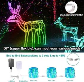 img 2 attached to 🌈 Bright 24V Low Voltage Waterproof Rope Lights Outdoor, 17 Color Changing 20 Modes RGBW LED Rope Lights with Plug Remote Timer, Dimmable and Extendable for Bedroom Christmas Outdoor Decor