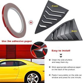 img 1 attached to 🚘 Danti Window Scoop Louvers for 2010-2015 Chevy Chevrolet Camaro LS LT RS SS GTS - Vent Cover in Lambo Style (2pcs)